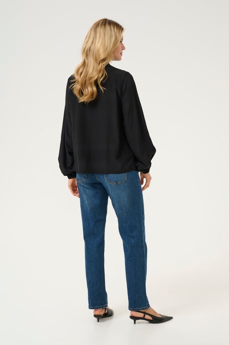 Blouse with long sleeve Relaxed fit Black - Image 2