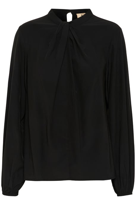 Blouse with long sleeve Relaxed fit Black - Image 4