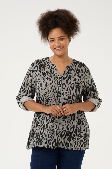 Blouse with long sleeve Regular fit Moonstruck / Black Animal - Image 3