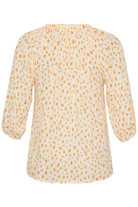 Blouse with long sleeve Regular fit White/Orange Graphic Dots - Image 5