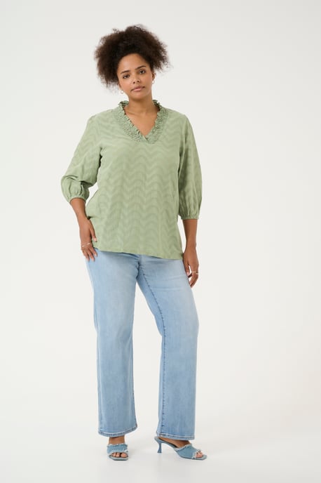 Blouse met lange mouwen Regular fit Oil Green - Image 1