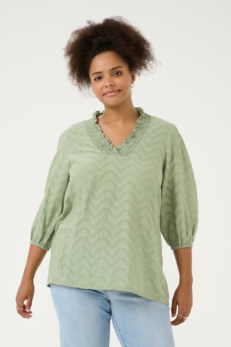 Blouse met lange mouwen Regular fit Oil Green - Image 3