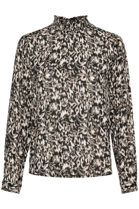 Blouse with long sleeve Regular fit Black/ElefantS. GraphicFlower - Image 4