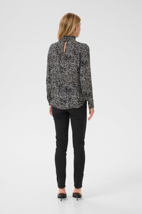 Blouse met lange mouwen Regular fit Black/Turtledove Graphic Dot black white - Image 2