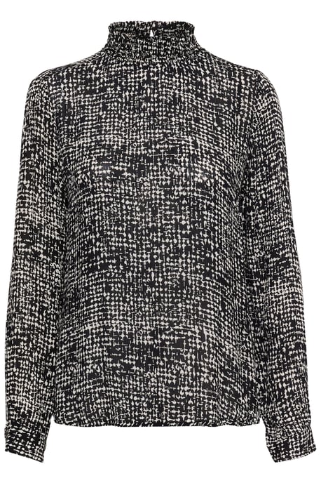 Blouse met lange mouwen Regular fit Black/Turtledove Graphic Dot black white - Image 4