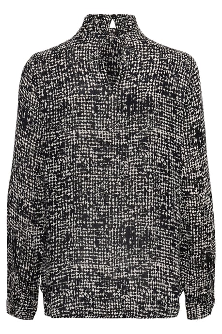 Blouse met lange mouwen Regular fit Black/Turtledove Graphic Dot black white - Image 5