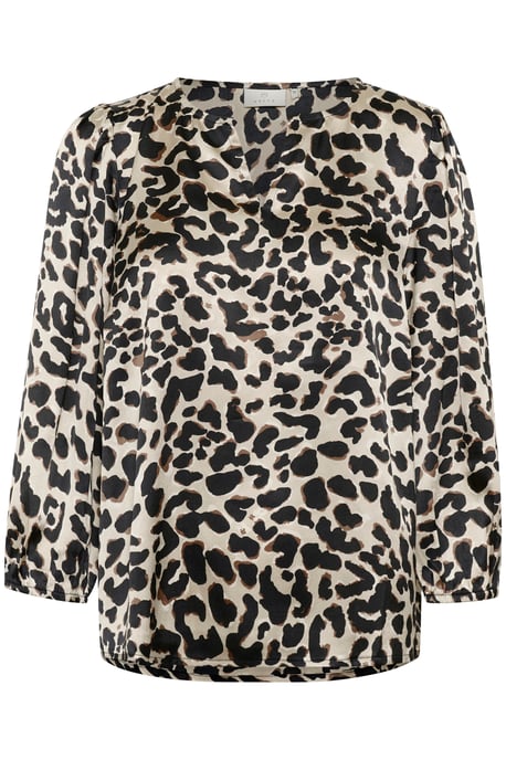Blouse with long sleeve Loose fit Brown Leopard - Image 4