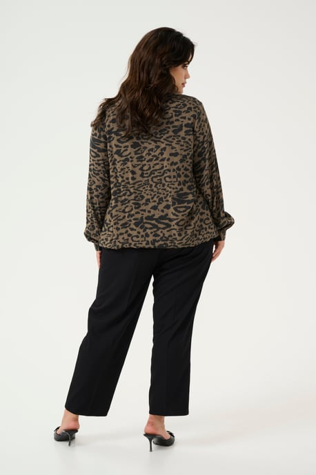 Blouse met lange mouwen Regular fit Brown/Black Flower Print floral - Image 2