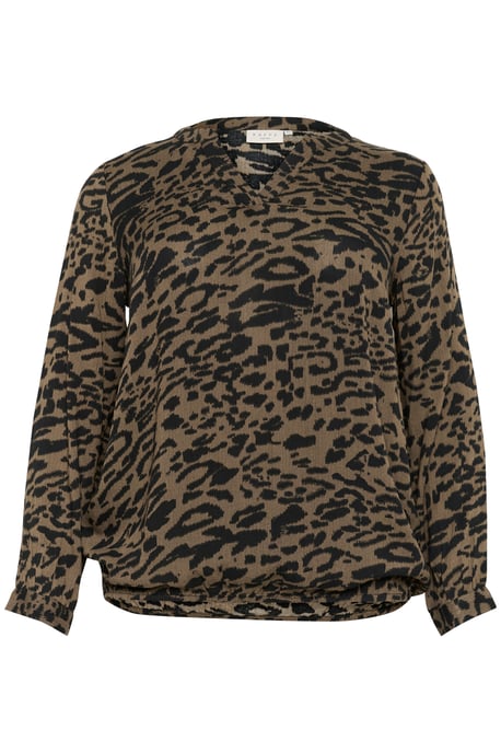 Blouse met lange mouwen Regular fit Brown/Black Flower Print floral - Image 4