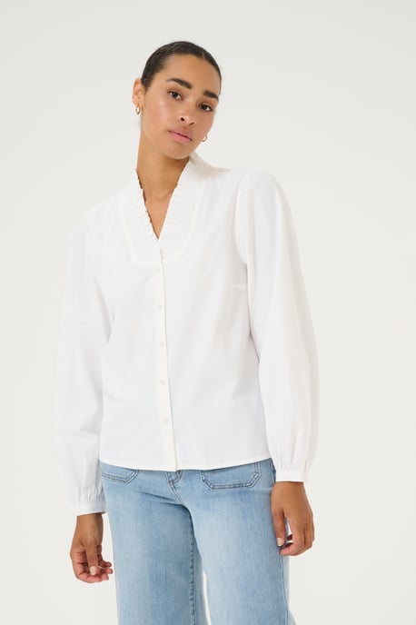 Blouse with long sleeve Regular fit Chalk - Image 2