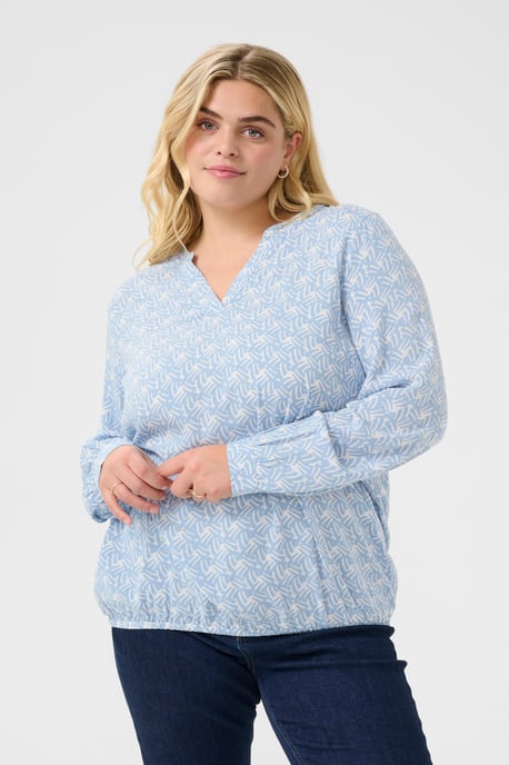 Blouse with long sleeve Regular fit Blue/Moonstruck Print - Image 3
