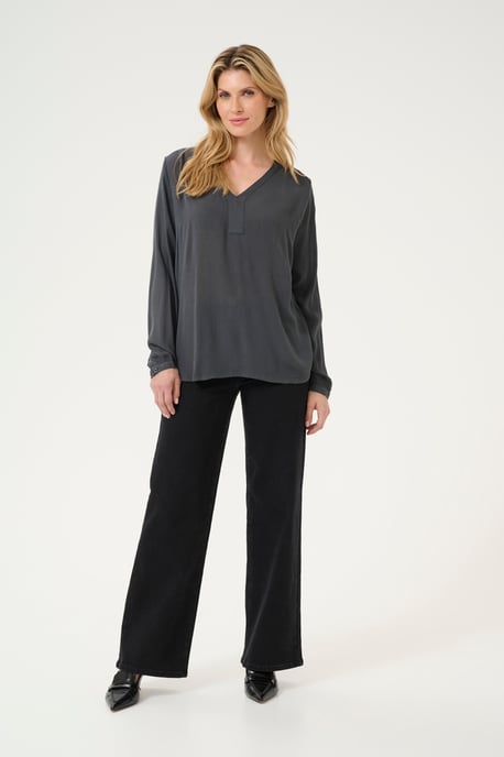 Blouse with long sleeve Regular fit Black Oyster - Image 1