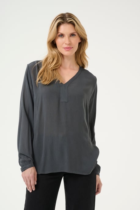 Blouse with long sleeve Regular fit Black Oyster - Image 2