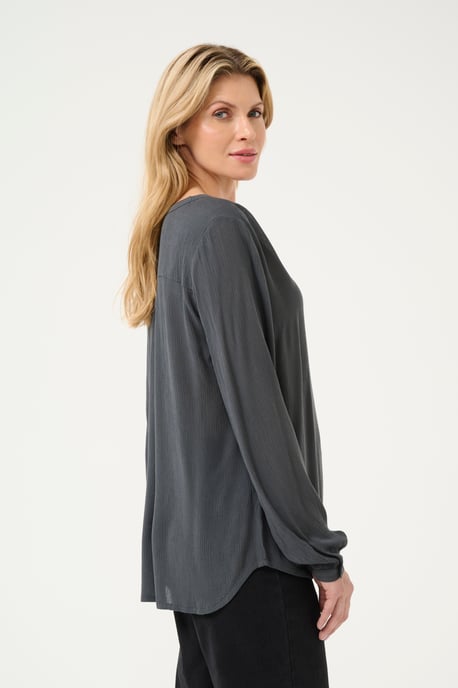 Blouse with long sleeve Regular fit Black Oyster - Image 3