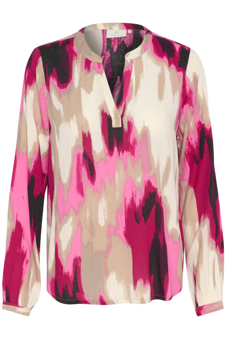 Blouse with long sleeve Regular fit Pink Abstract Print - Image 4