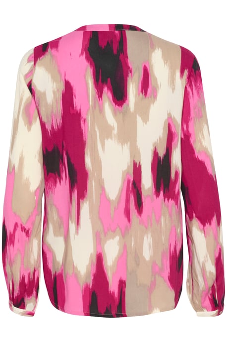 Blouse with long sleeve Regular fit Pink Abstract Print - Image 5