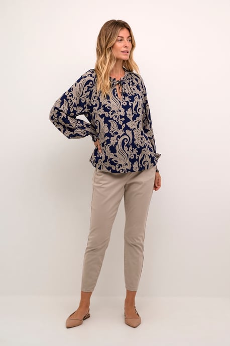 Blouse with long sleeve Regular fit Blue Paisley - Image 1