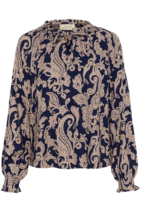 Blouse with long sleeve Regular fit Blue Paisley - Image 4