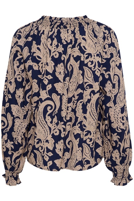 Blouse with long sleeve Regular fit Blue Paisley - Image 5