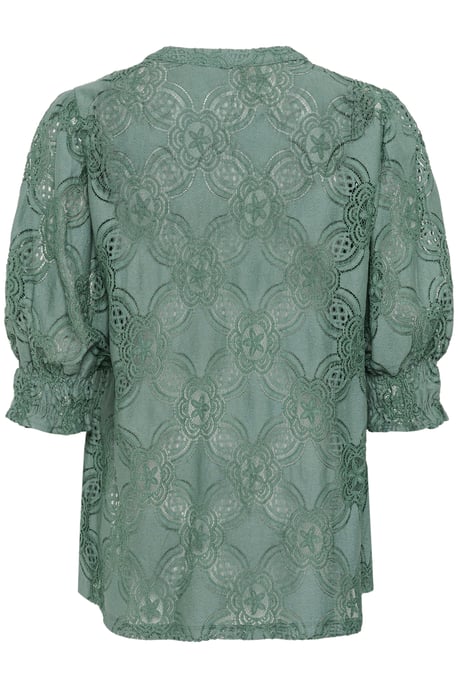 Blouse with long sleeve Relaxed fit Green Milieu - Image 5