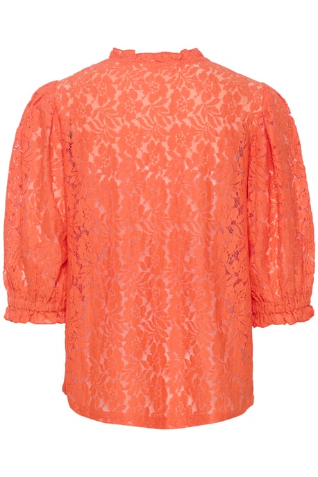 Blouse with short sleeve A-shape Hot Coral - Image 5