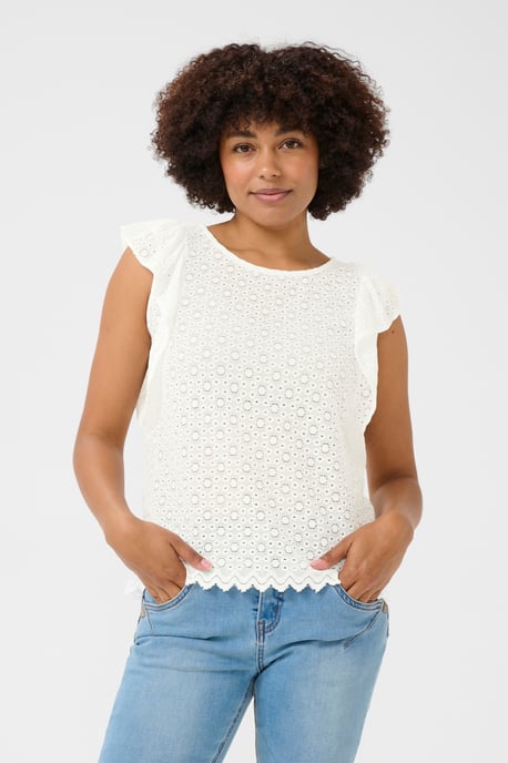Sleeveless blouse Regular fit Snow White - Image 5