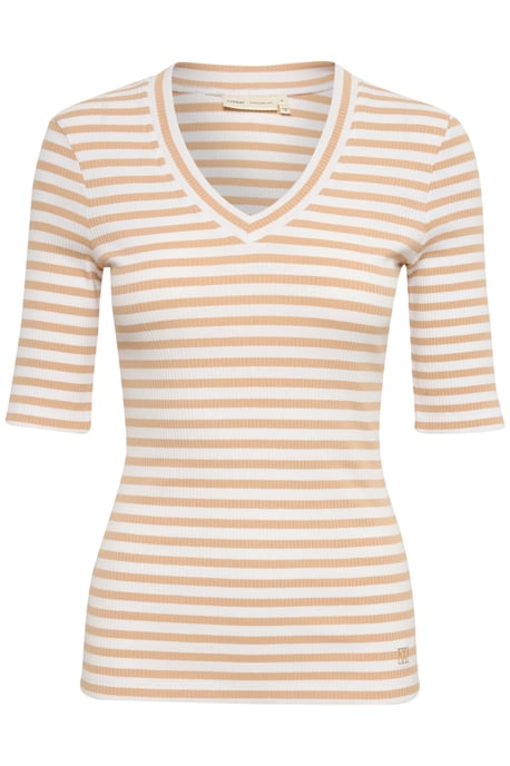 Jersey top Slim fit Alabaster/Pure White stripe beige - Image 4