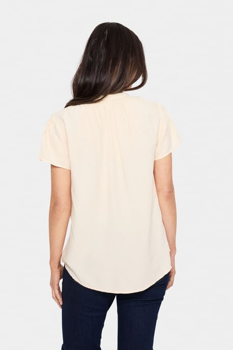 Blouse with short sleeve Regular fit Creme - Image 3