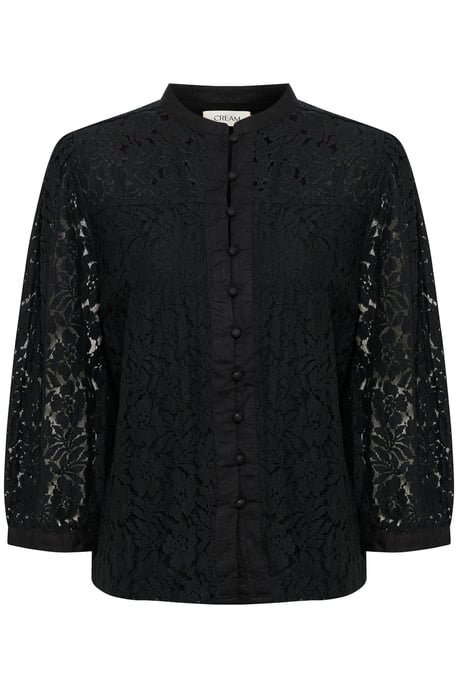 Blouse with short sleeve Regular fit Pitch Black - Image 4