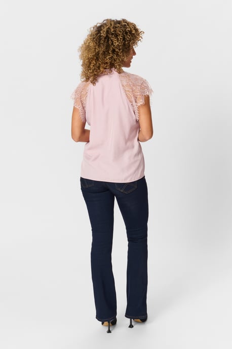 Blouse with short sleeve Straight fit Deauville Mauve - Image 3