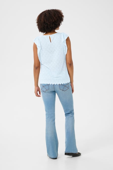 Sleeveless blouse Regular fit Cashmere Blue - Image 3