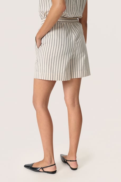 Shorts casual Relaxed fit Beige with Black Stripe - Image 3