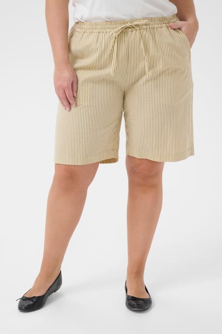 Shorts casual Loose fit Chincilla / White stripe - Image 3