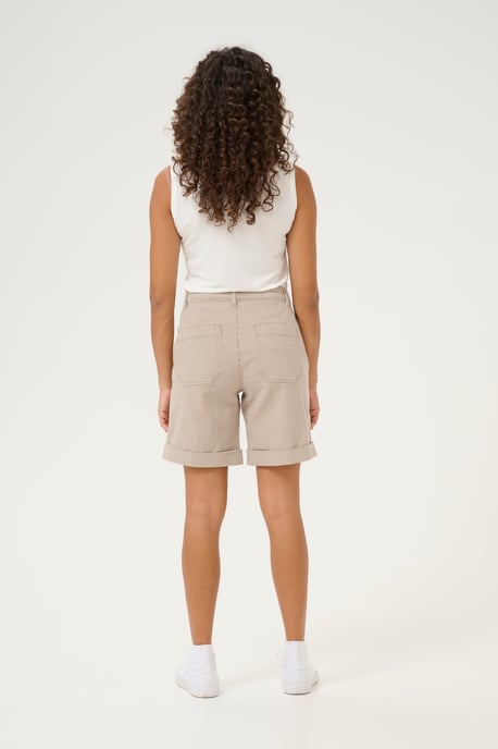 Shorts casual Loose fit Dune/White Stripe - Image 2
