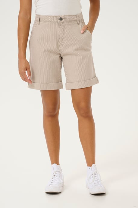 Shorts casual Loose fit Dune/White Stripe - Image 3