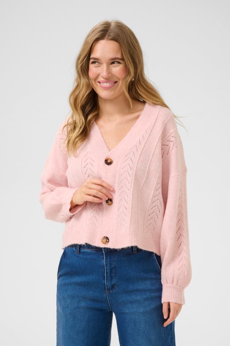 Knitted cardigan Straight fit Sepia Rose Melange - Image 3