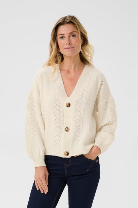 Knitted cardigan Straight fit Eggnog - Image 3