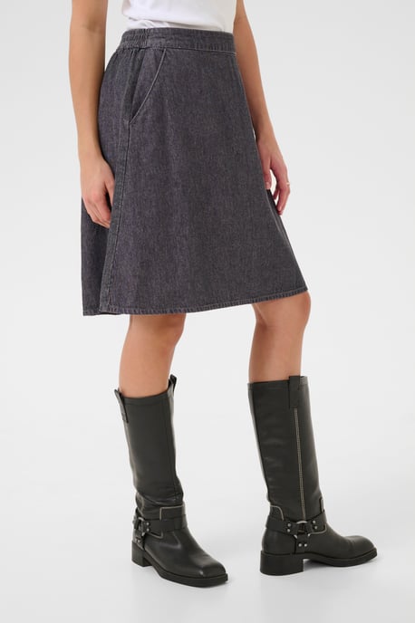 Skirt A-shape Grey Washed Denim - Image 3
