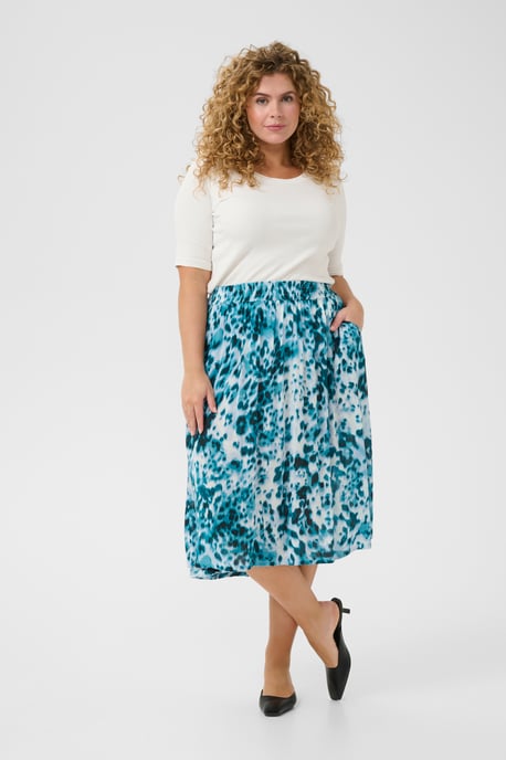 Rok A-shape Teal Leopard Print teal - Image 1
