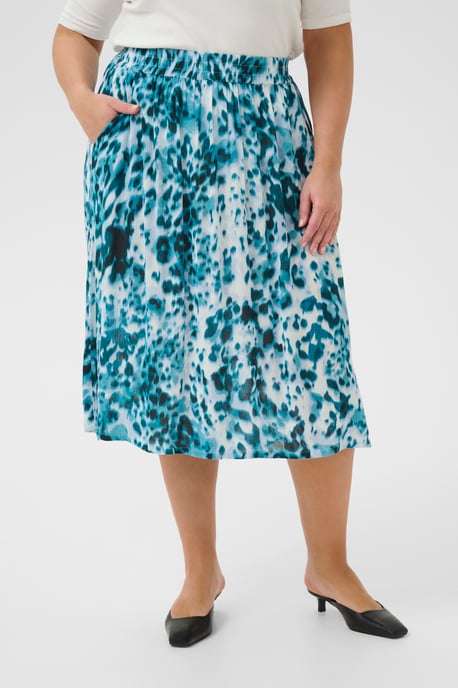 Rok A-shape Teal Leopard Print teal - Image 4