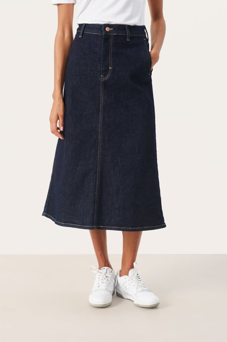 Denim rok A-shape Dark Denim dark blue - Image 2