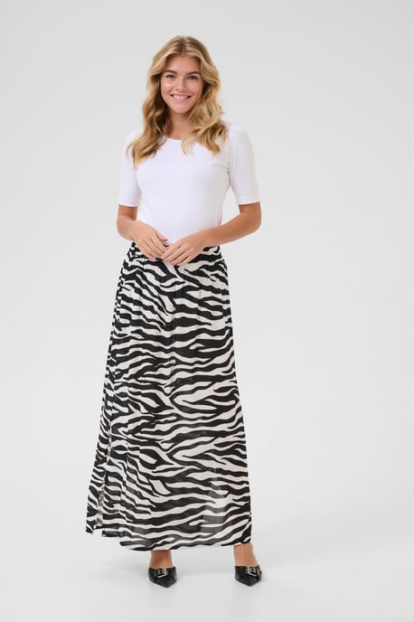 Skirt A-shape Black/Chalk Animal Print - Image 1