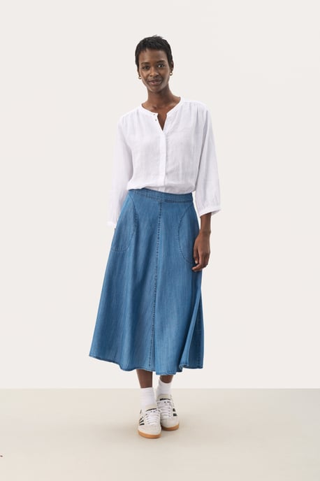 Skirt A-Line Medium Blue Denim - Image 2