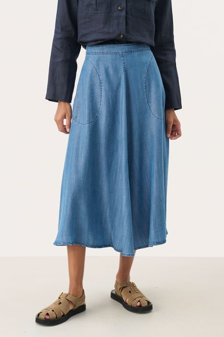 Skirt A-Line Medium Blue Denim - Image 3