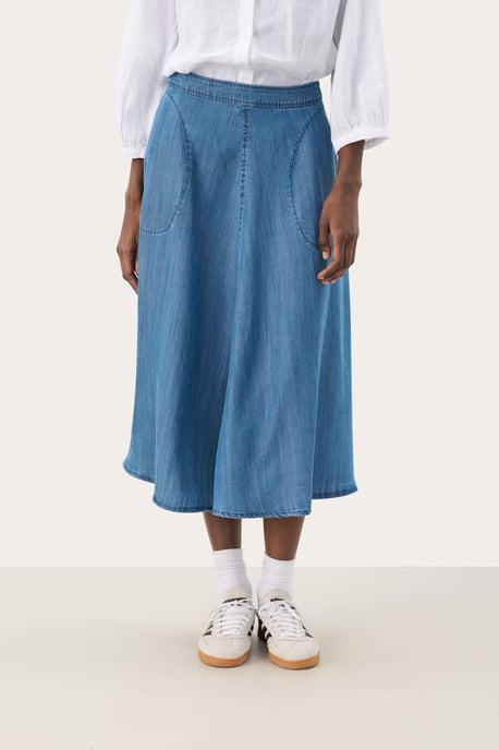 Skirt A-Line Medium Blue Denim - Image 4