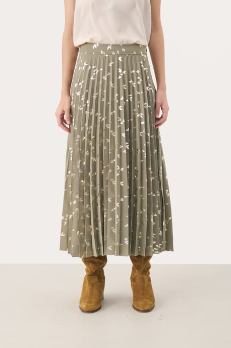 Skirt A-Line Vetiver Foil Print - Image 2