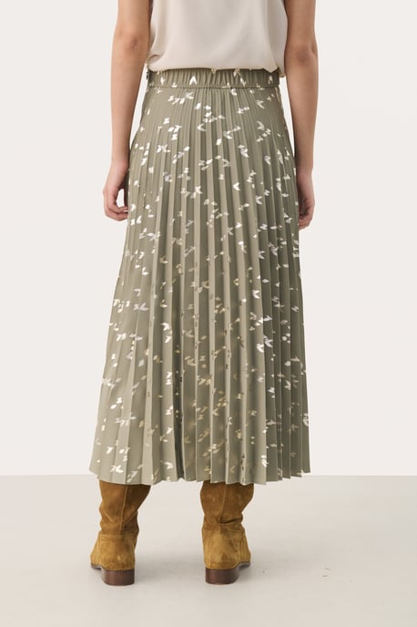 Skirt A-Line Vetiver Foil Print - Image 3