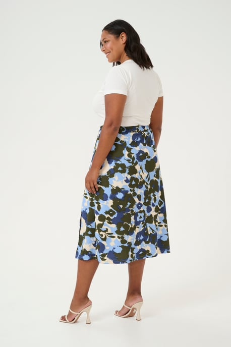 Rok A-shape Blue_Blurry Flower Print blue multi - Image 1