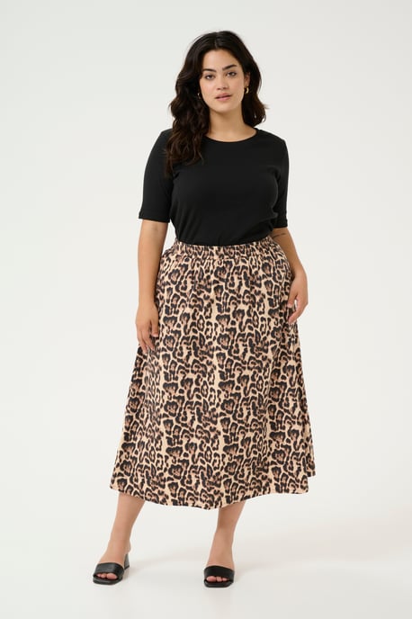 Skirt A-shape Naturel Leopard Print - Image 1