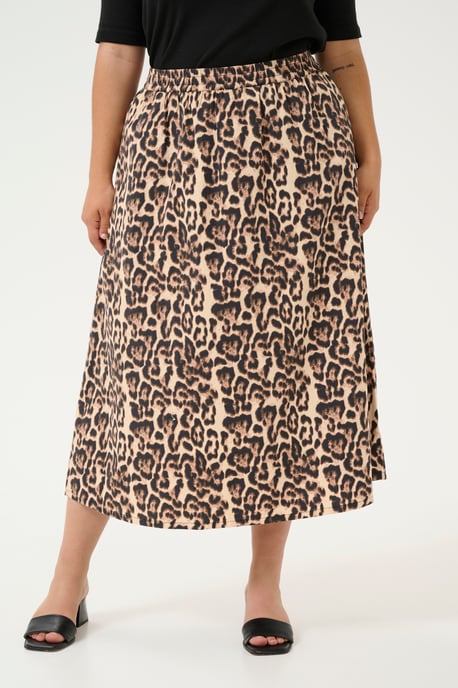 Skirt A-shape Naturel Leopard Print - Image 3